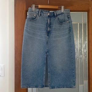 Jean midi skirt
